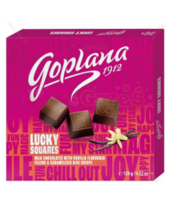Goplana Pralines Lucky Squares Vanilla and Caramelised Rice Crisps 128g