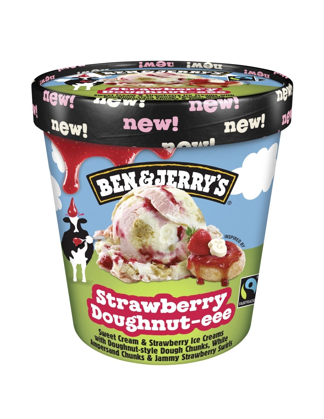 Ben & Jerry's Strawberry Doughnut Ice Cream 465ml