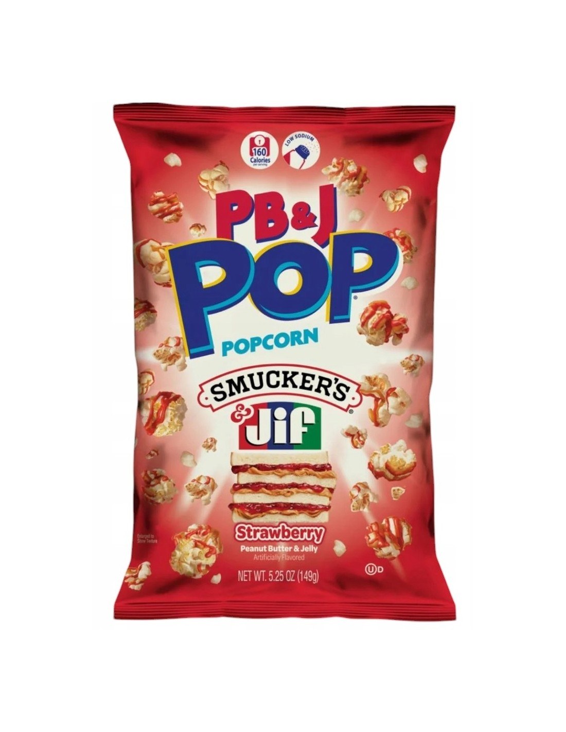 Candy Pop Peanut Butter Jelly Strawberry Popcorn 149g
