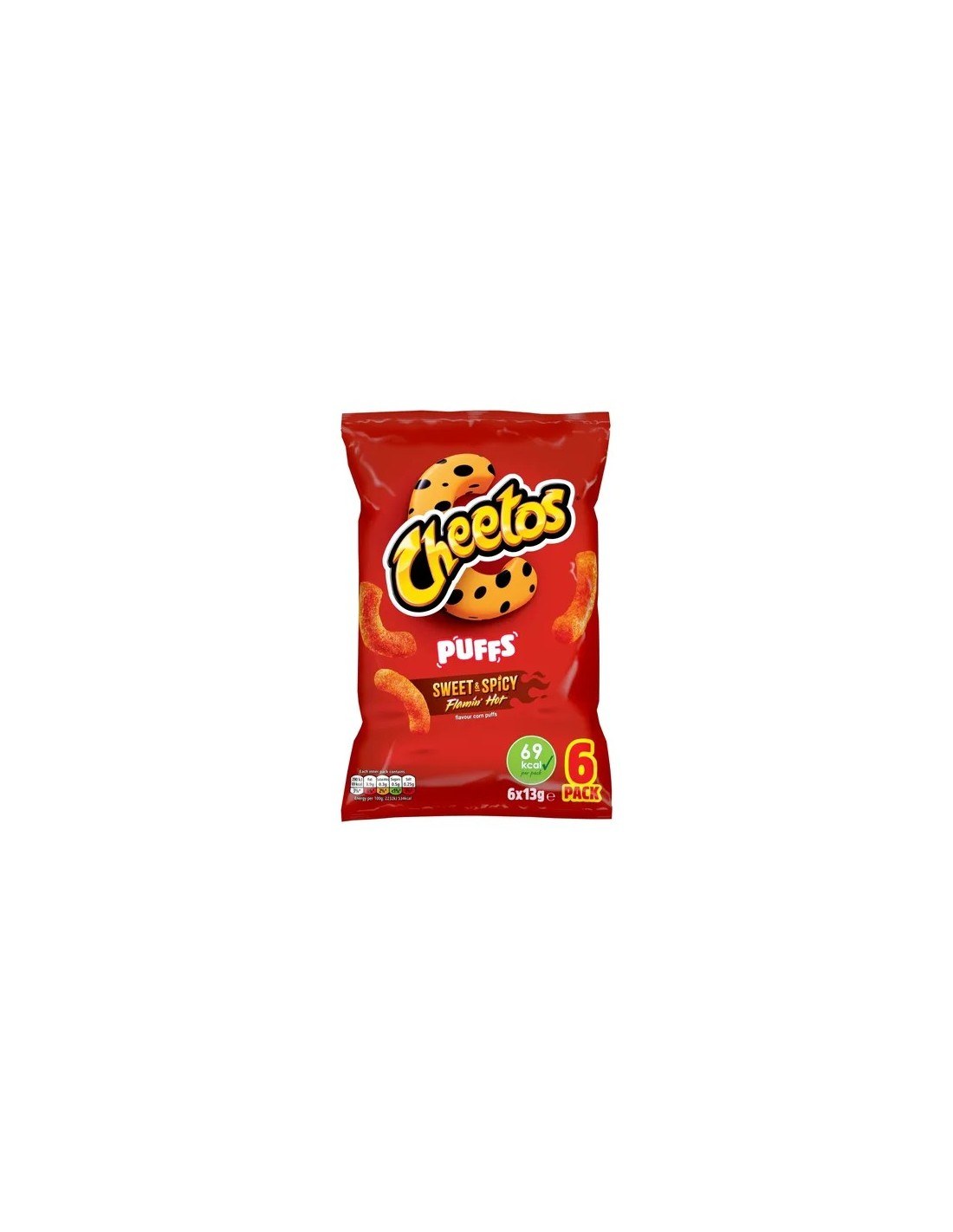 Cheetos Puffs Sweet & Spicy Multipack Snacks Crisps 6Pk 78g