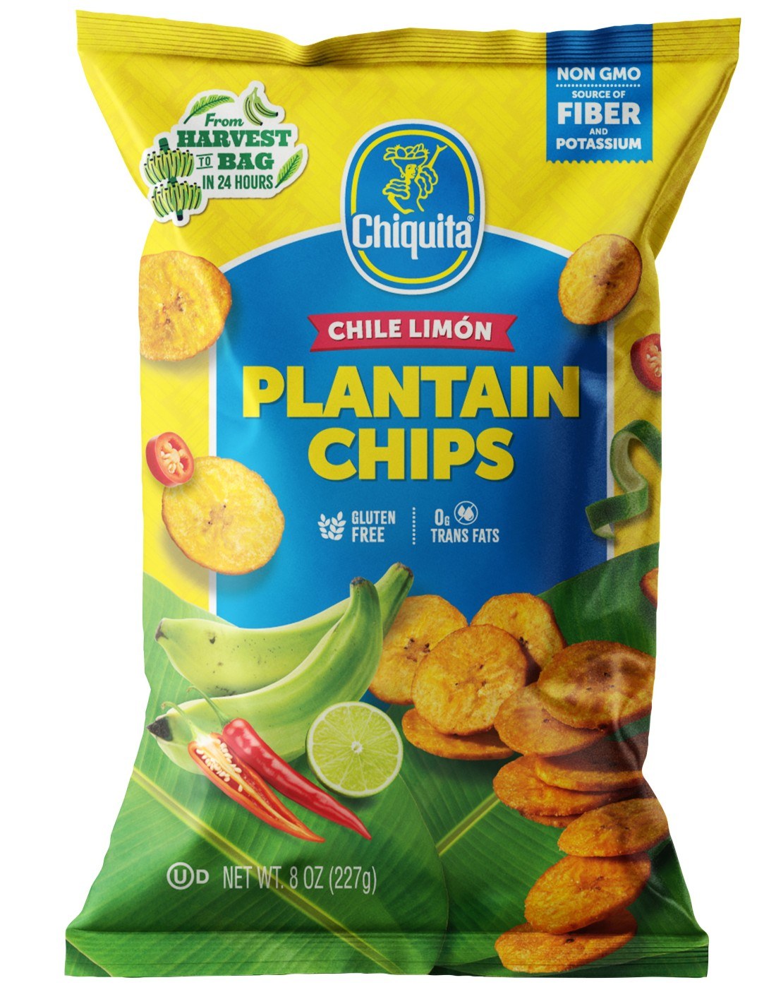 Chiquita Plantain Chips Chile Limon 227g