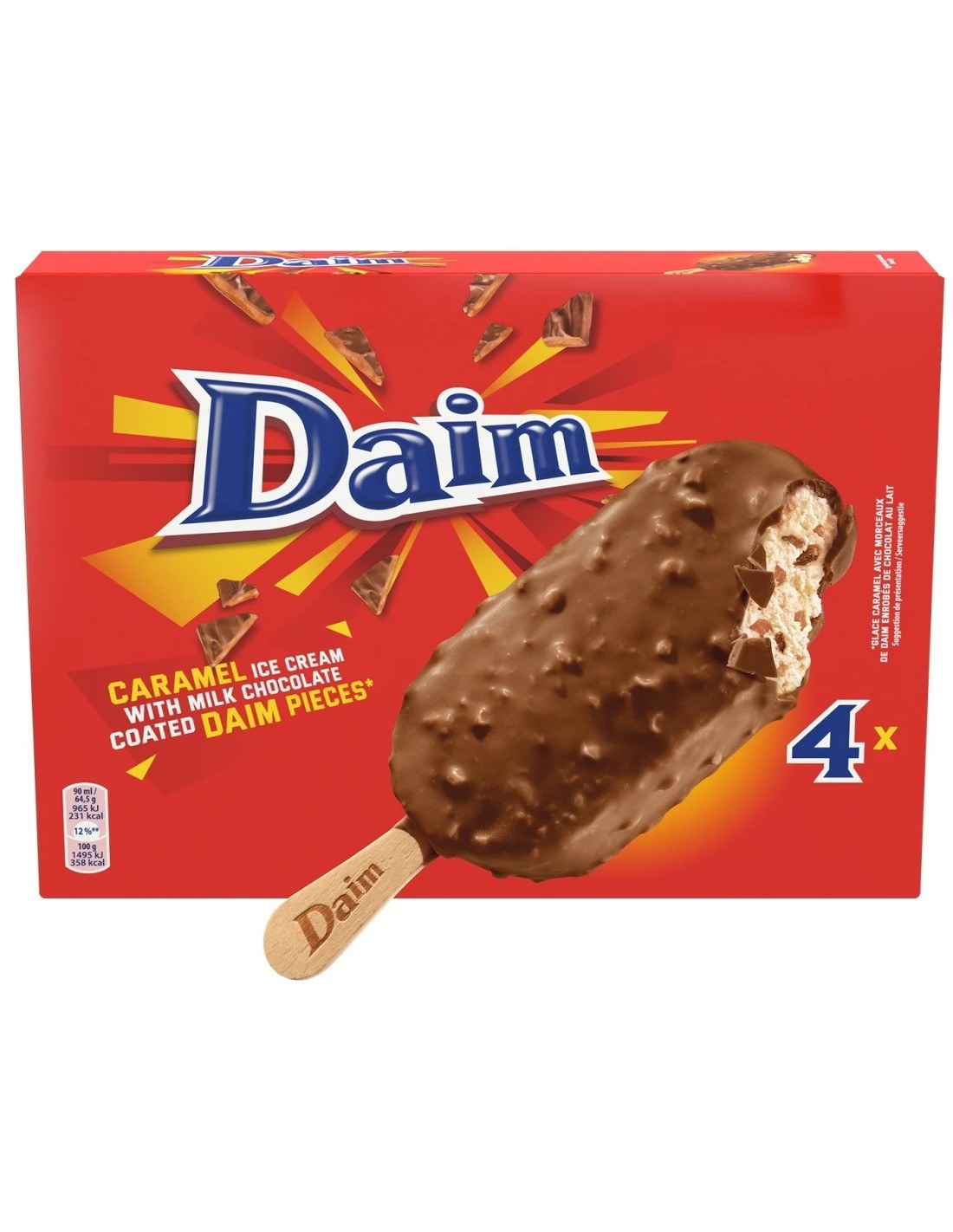 Daim Stick Ice Cream 4Pk 360ml
