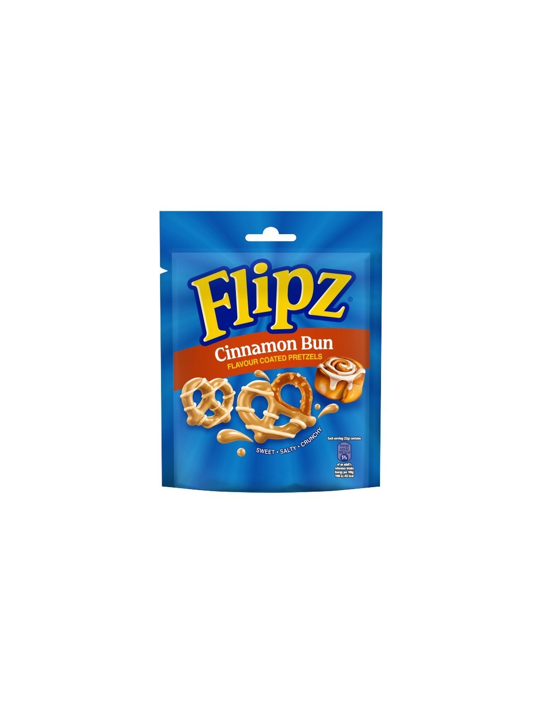 Flipz Cinnamon Bun Flavour Coated Pretzel Snacks 90g