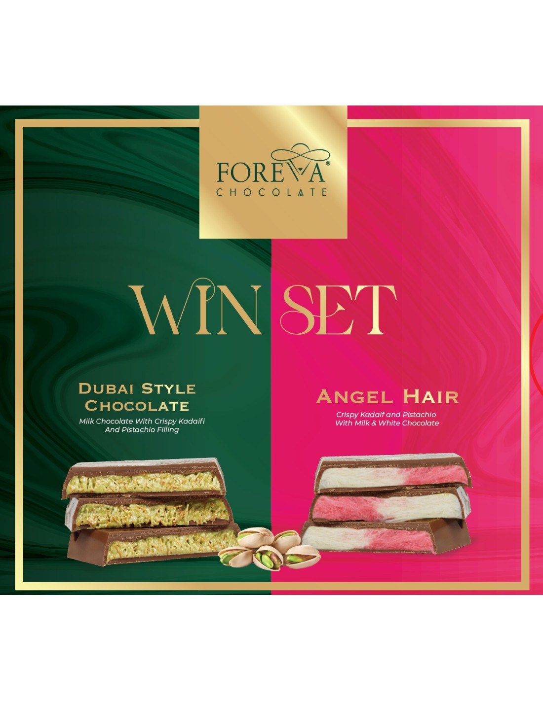 Foreva Chocolate Tablet Set Selection Dubai & Angel Hair 140g