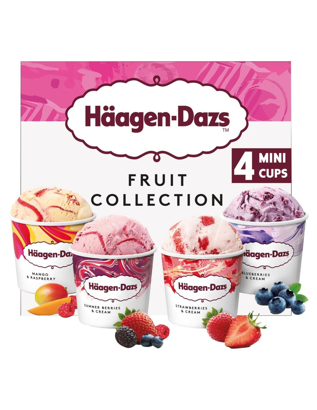 Häagen-Dazs Mini Cups Fruit Collection 4Pk 380ml