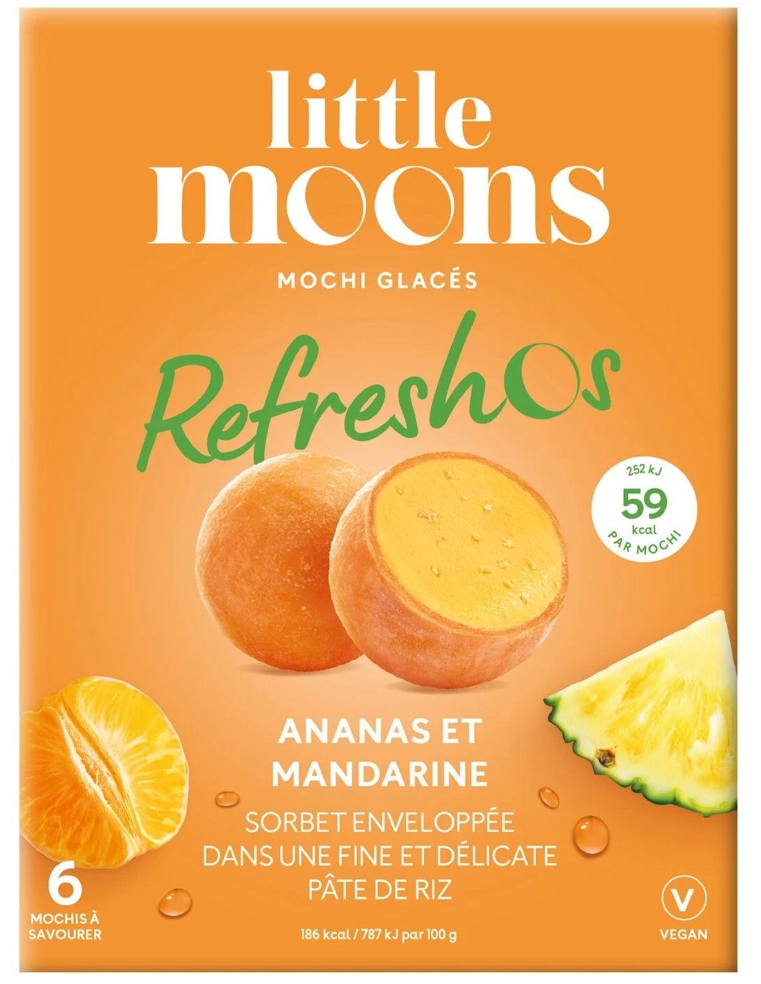 Little Moons Mochi Refreshos Pineapple Mandarin 6Pk 192g