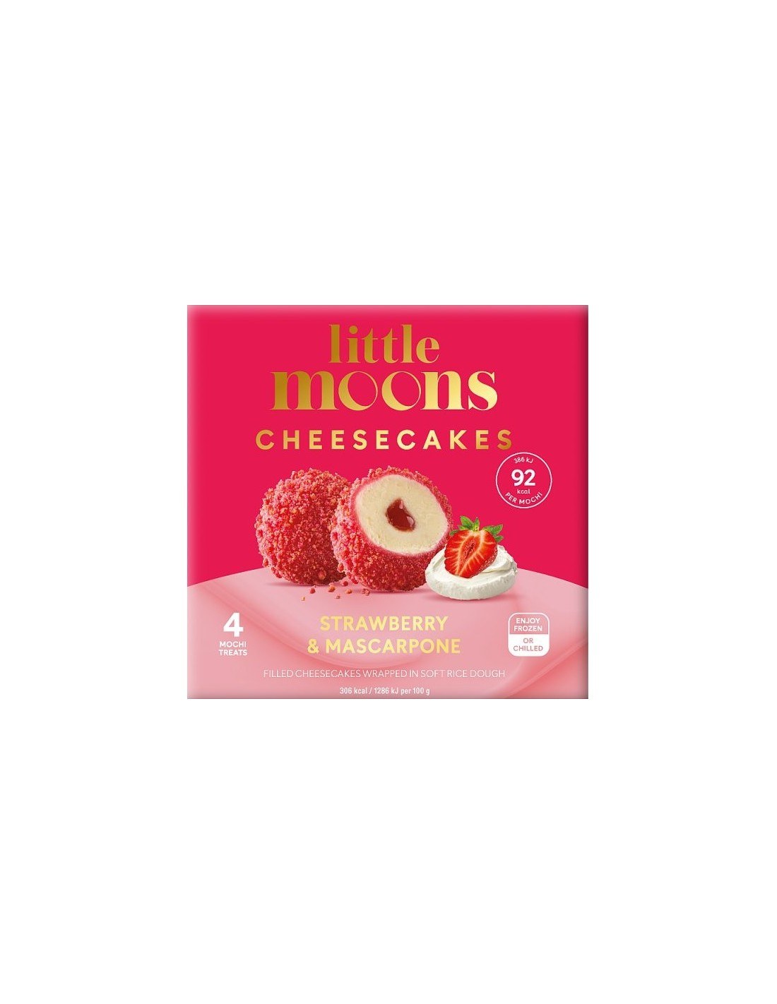 Little Moons Mochi Cheesecake Strawberry & Mascarpone 4Pk 120g
