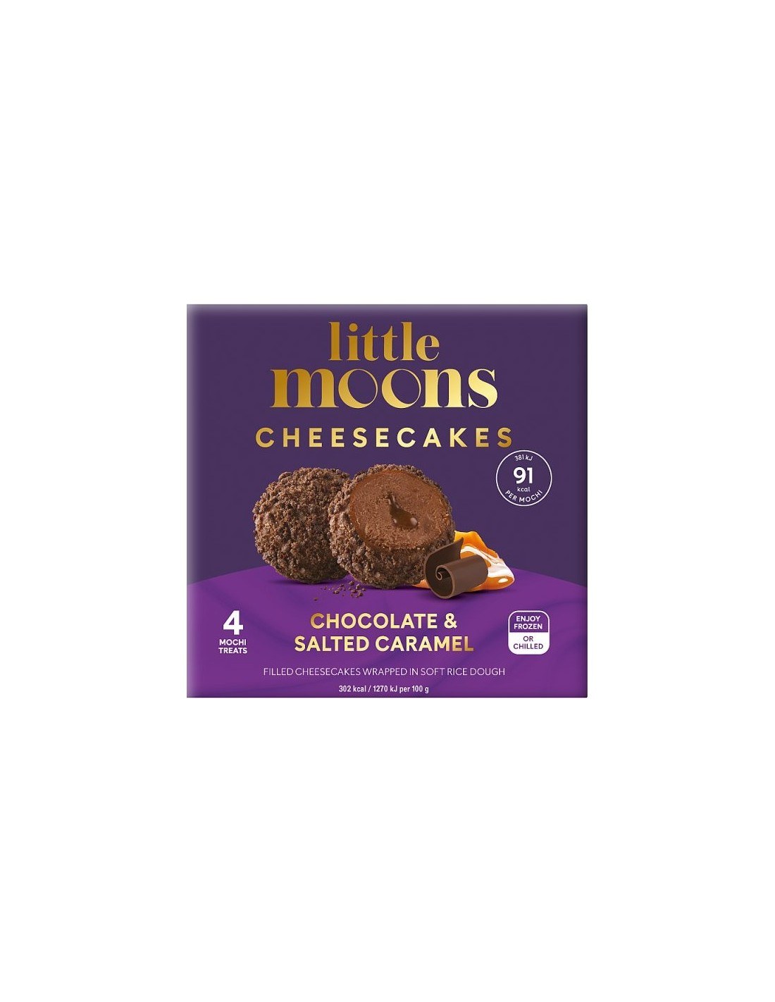 Little Moons Mochi Cheesecake Chocolate & Salted Caramel 4Pk 120g