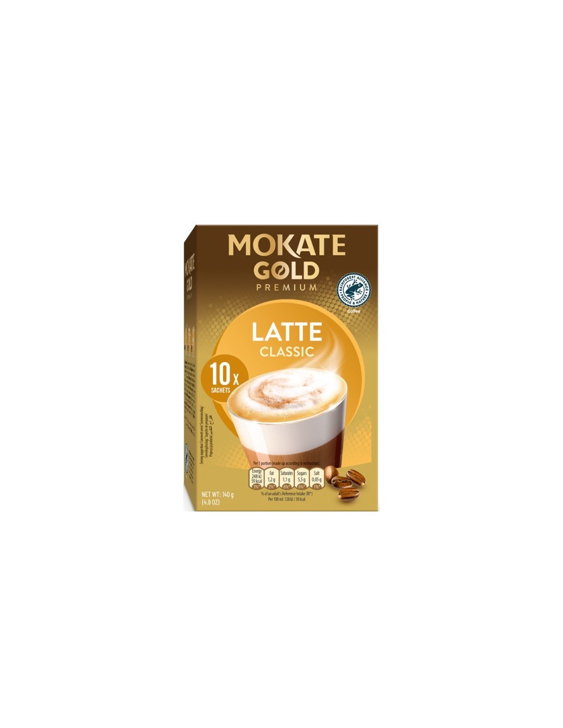 Mokate Gold Premium Latte Classic Instant Coffee Drink 10x14g