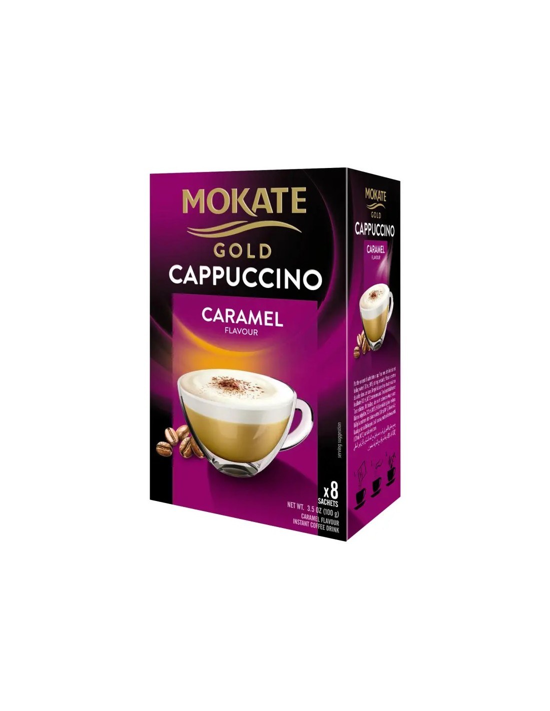 Mokate Gold Cappuccino Caramel Flavor Instant Coffee Drink 8x12.5g