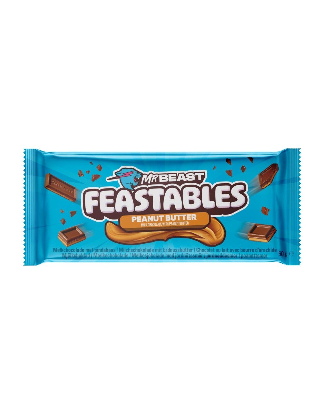 MrBeast Feastables Milk Chocolate with Peanut Butter Bar 60g