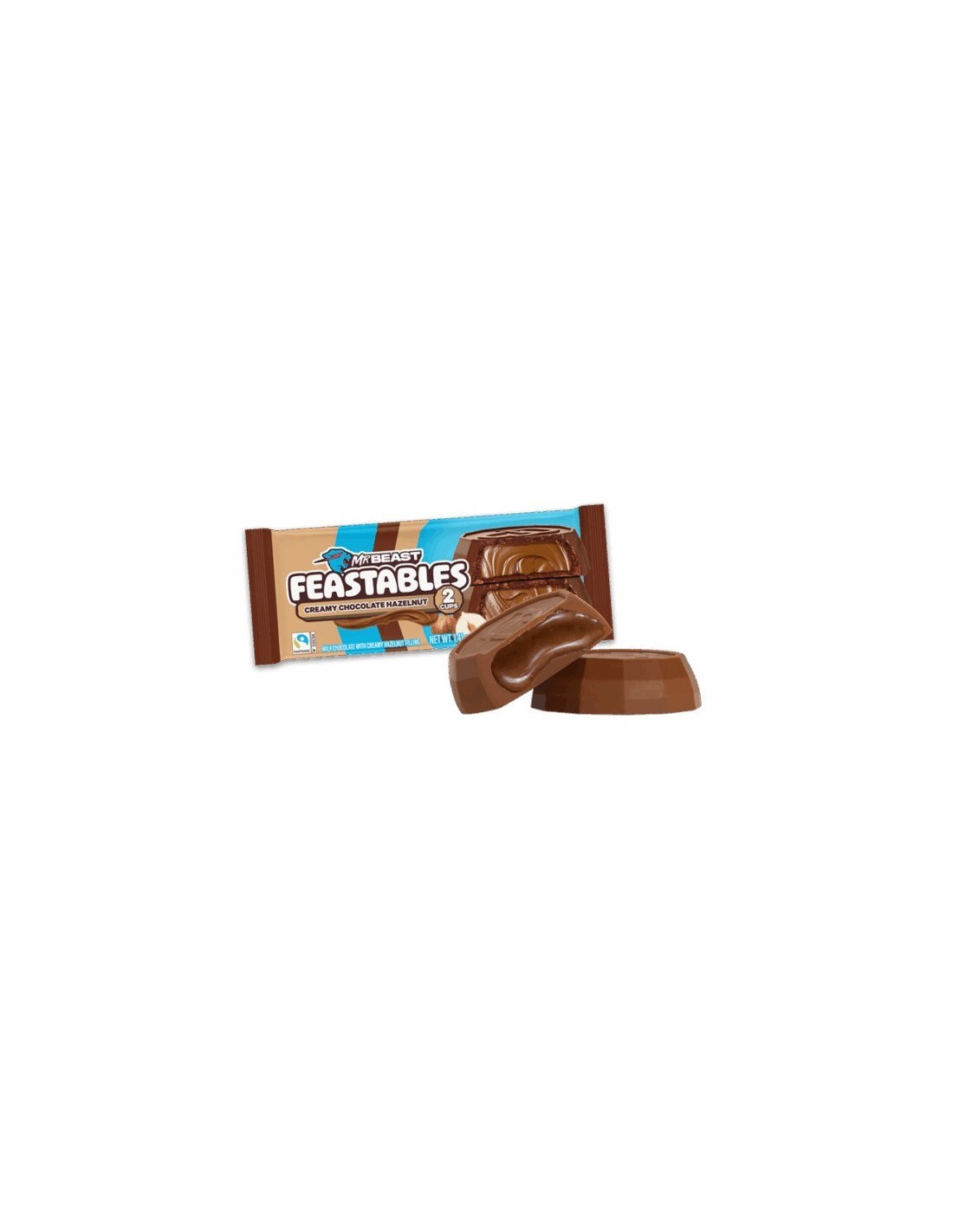 MrBeast Feastables Creamy Chocolate Hazelnut Cups 40g