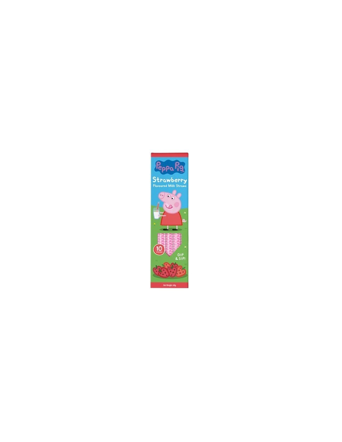 Peppa Pig Dip & Sip Milk Straws Strawberry 10Pk 60g