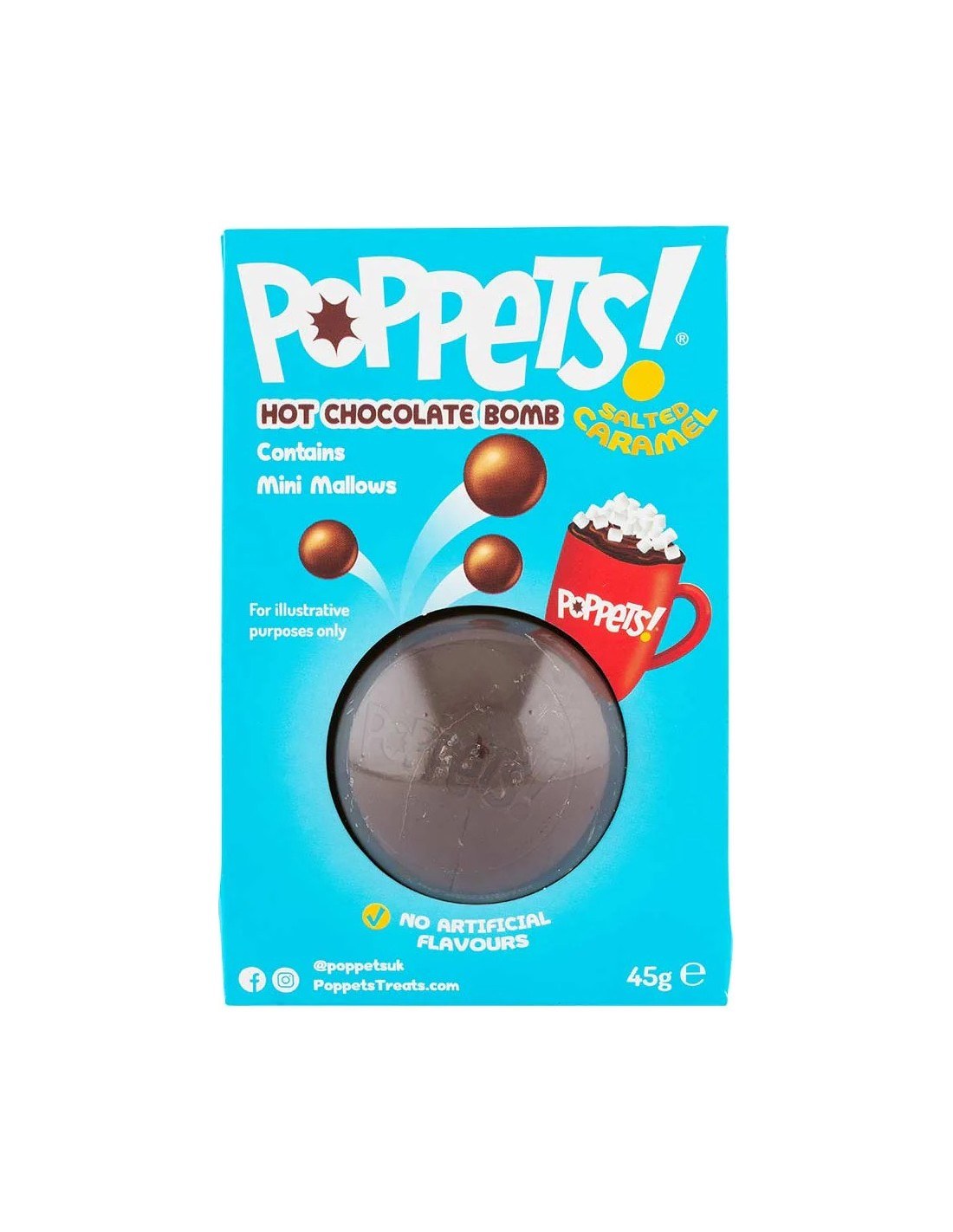 Poppets Hot Chocolate Bombs Salted Caramel 45g