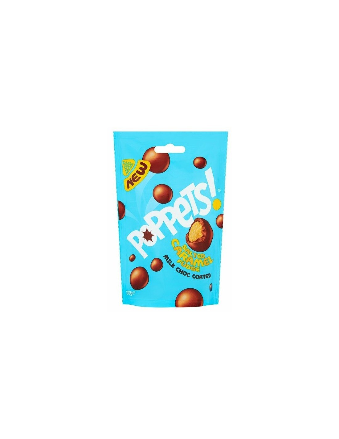 Poppets Salted Caramel Fudge Milk Chocolate Coated 130g