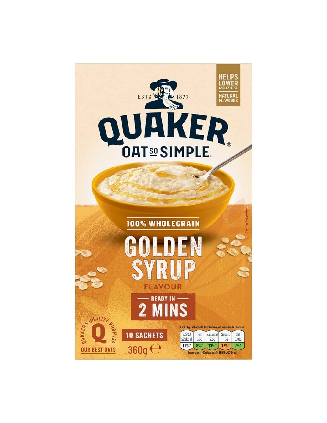 Quaker Oats So Simple Golden Syrup 10Pk 360g