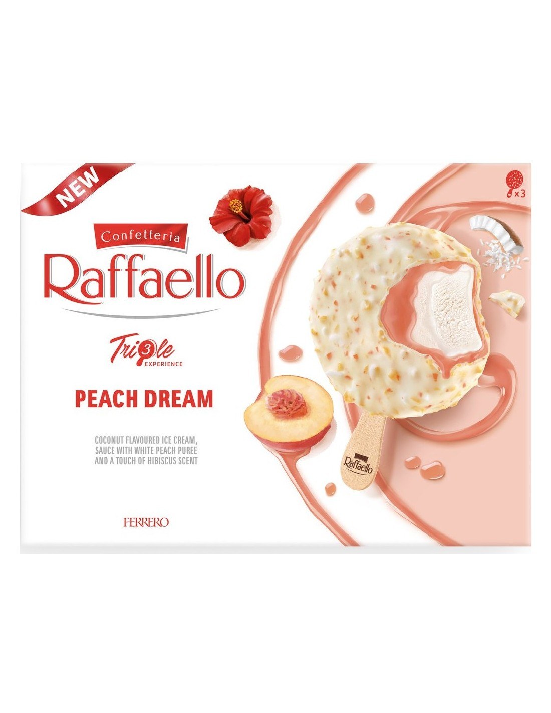 Raffaello Ice Cream Triple Peach Dream 180ml