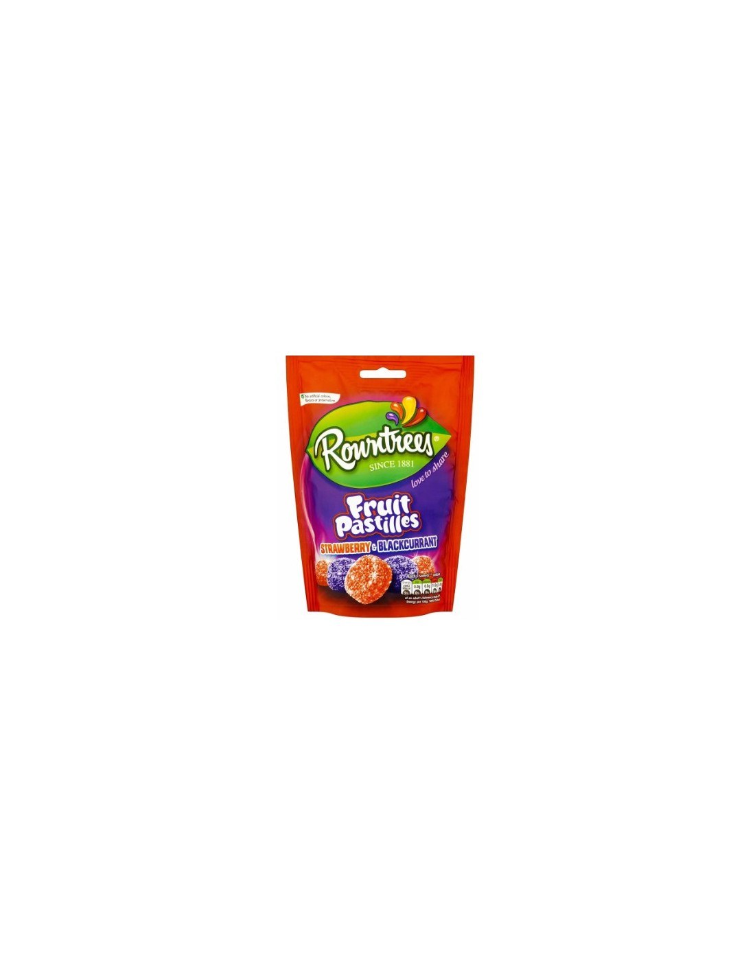 Rowntree's Fruit Pastilles Strawberry & Blackcurrant Vegan Pouch 143g