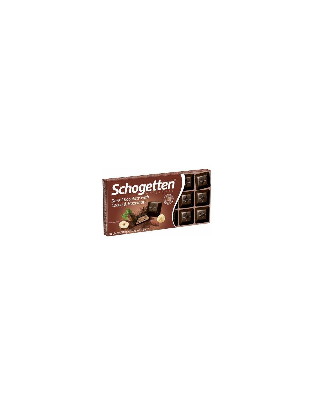 Schogetten Dark Chocolate with Cocoa & Hazelnut 100g