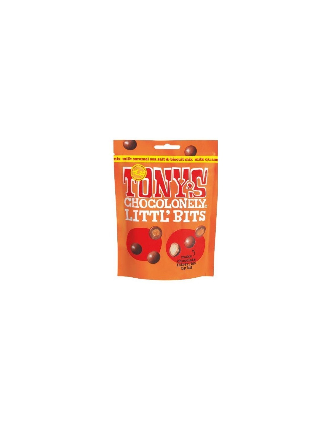 Tony's Chocolonely Littl' Bits Milk Caramel Sea Salt & Biscuit Mix 100g