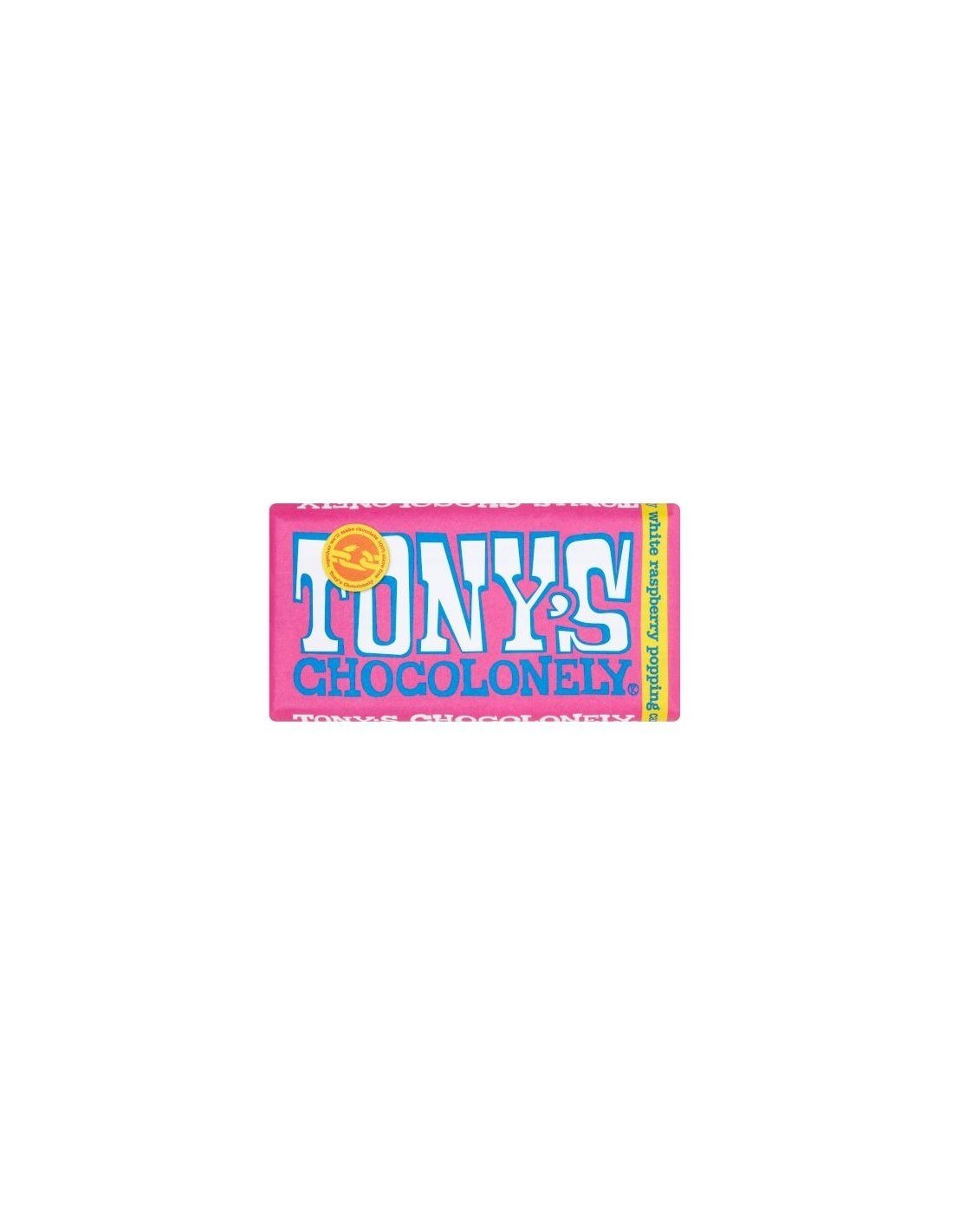 Tony's Chocolonely Fairtrade White Raspberry Popping Candy 180g