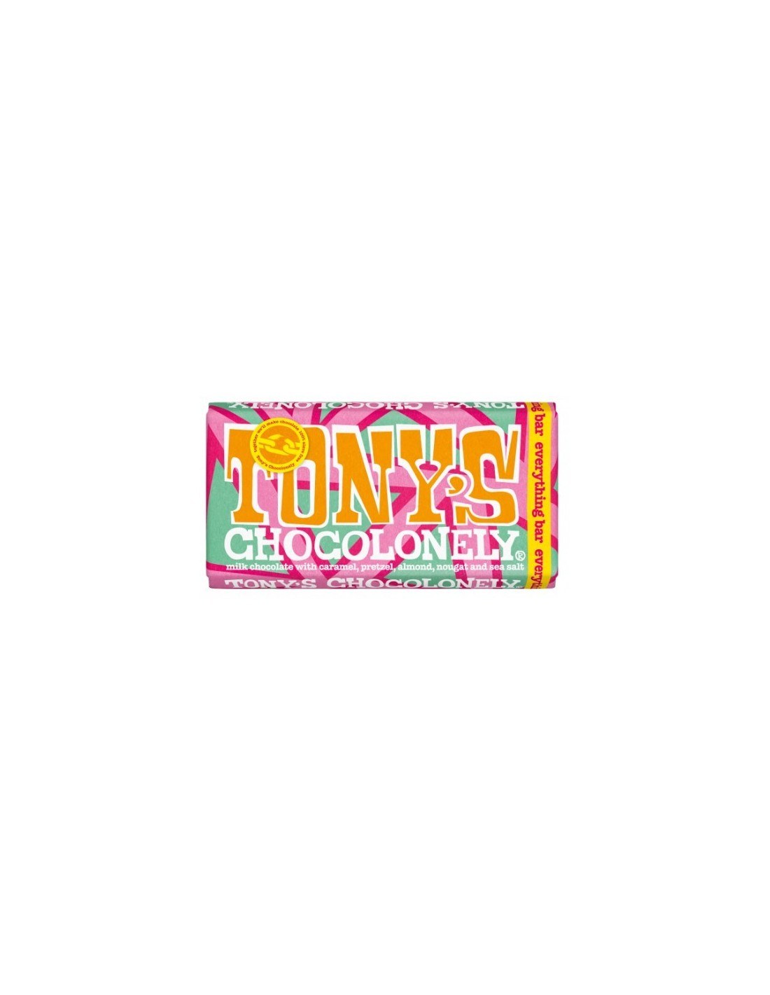 Tony's Chocolonely Milk Chocolate Caramel Almond Pretzel Sea Salt 180g