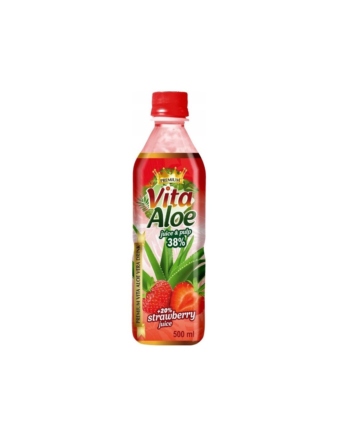 Vita Aloe Drink with Aloe 38% Strawberry 500ml