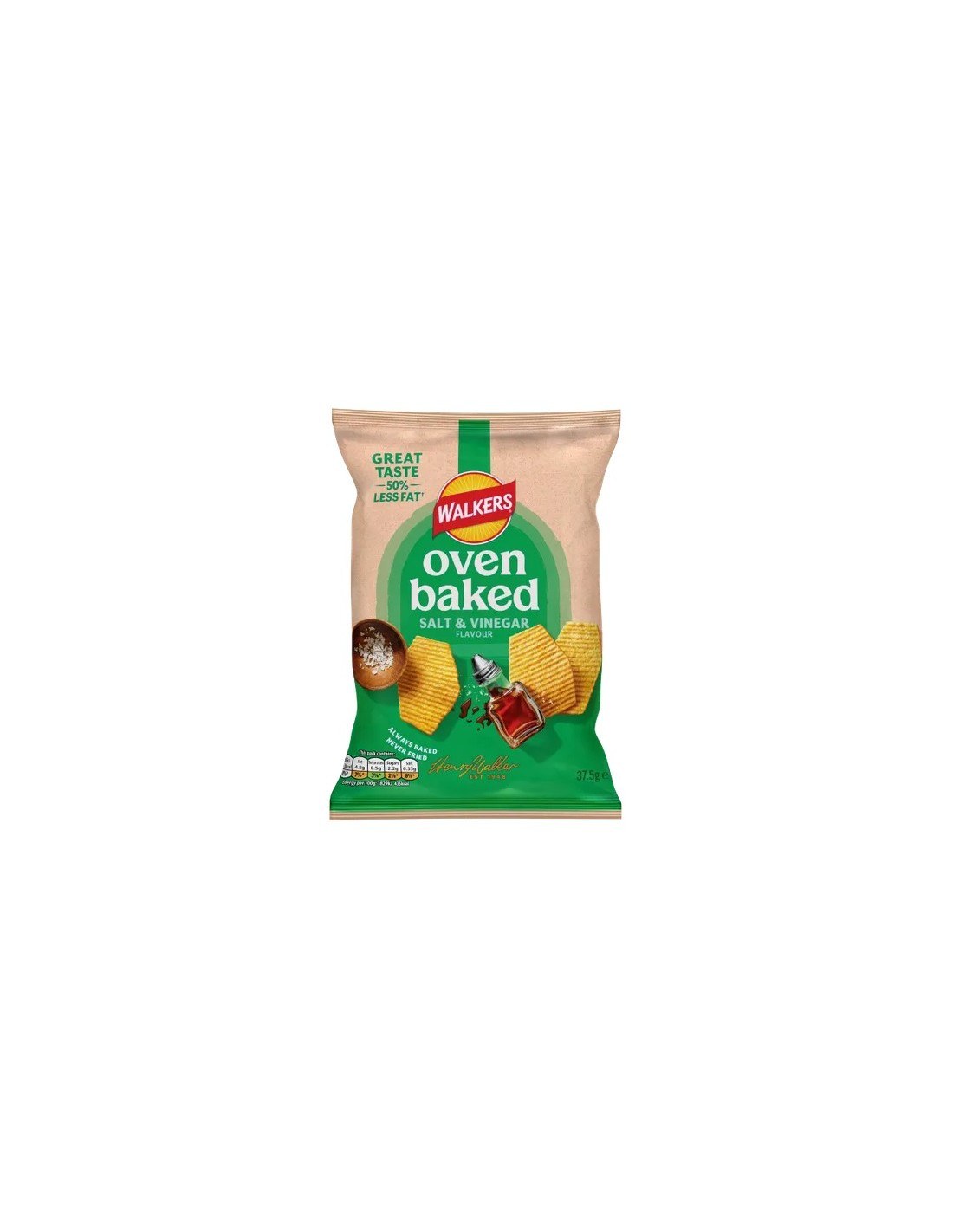 Walkers Oven Baked Salt & Vinegar Snacks 37.5g