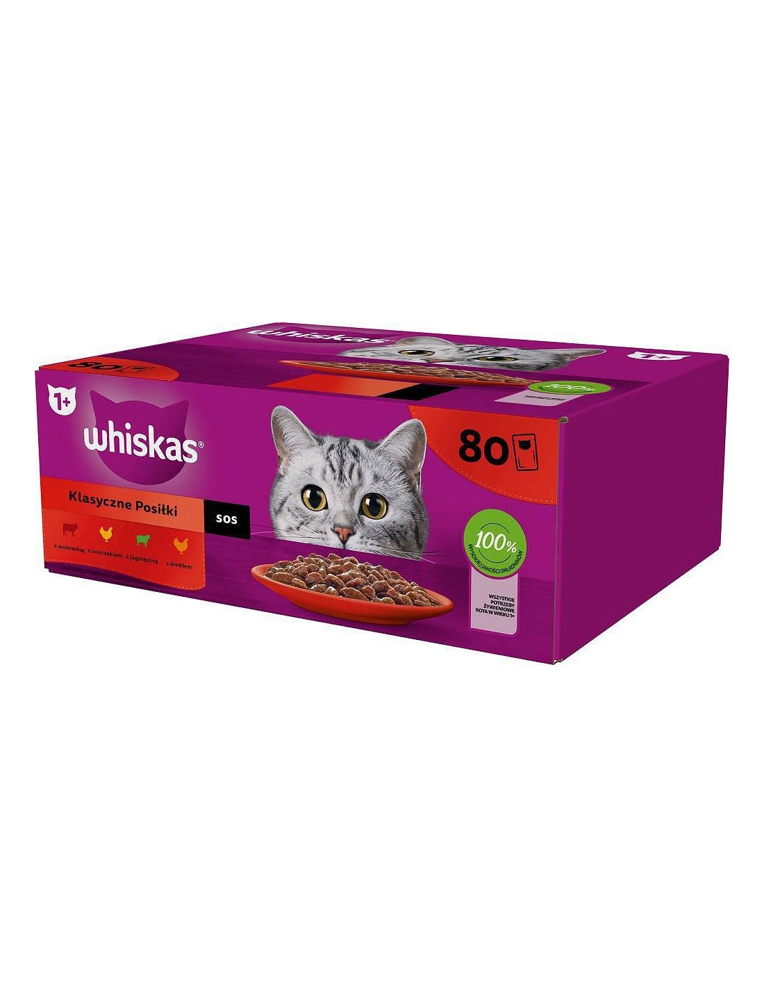 Whiskas Sauce Pouch Poultry/Lamb/Beef/Chicken 80Pk 6.8kg