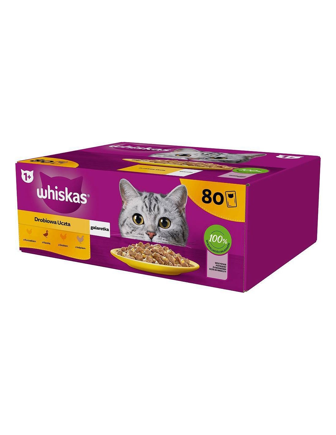 Whiskas Jelly Pouch Poultry 80Pk 6.8kg