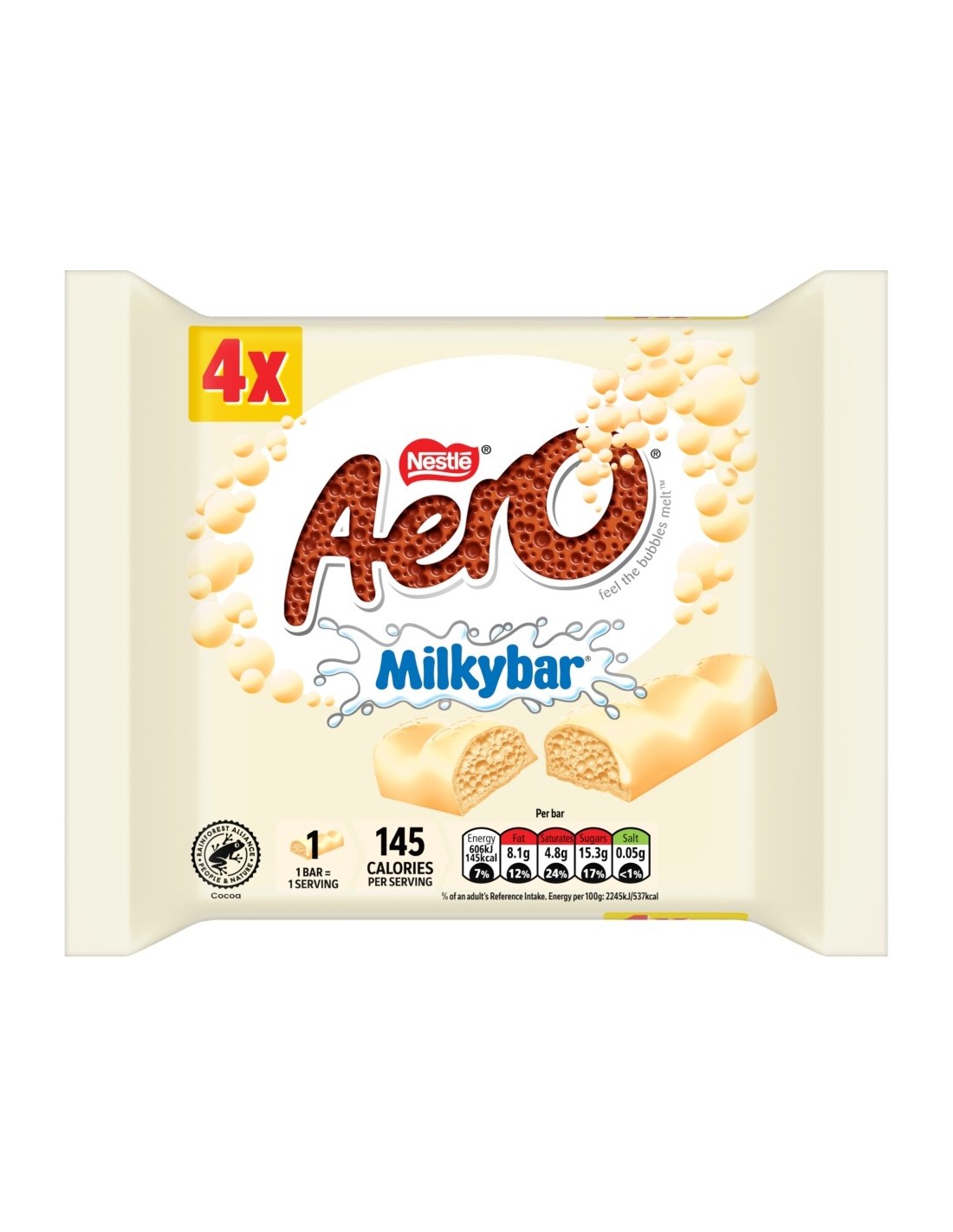 Aero Milkybar White Chocolate Multipack 4Pk 108g