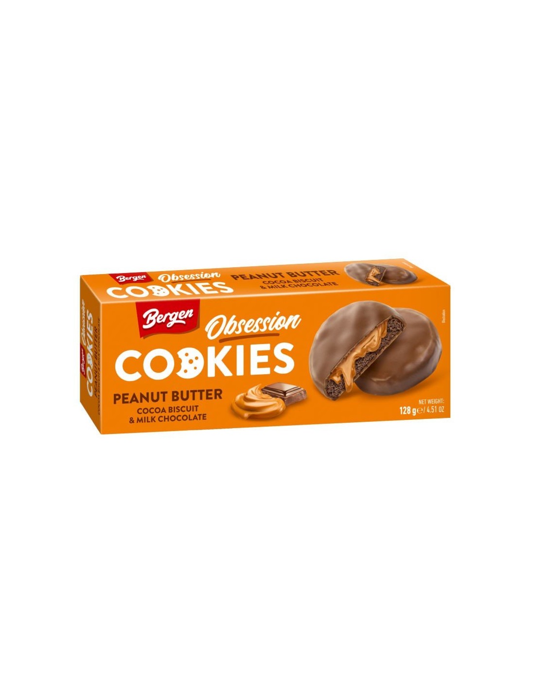 Bergen Obsession Cocoa Cookies with Peanut Butter 128g