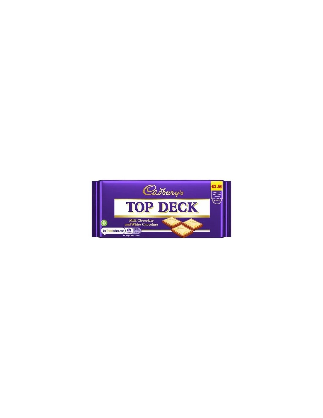 Cadbury Top Deck Milk Chocolate and White Chocolate 95g