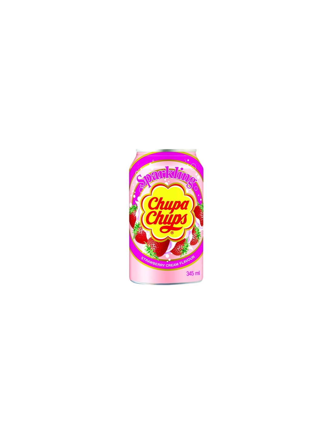 Chupa Chups Sparkling Strawberry & Cream Drink 345ml