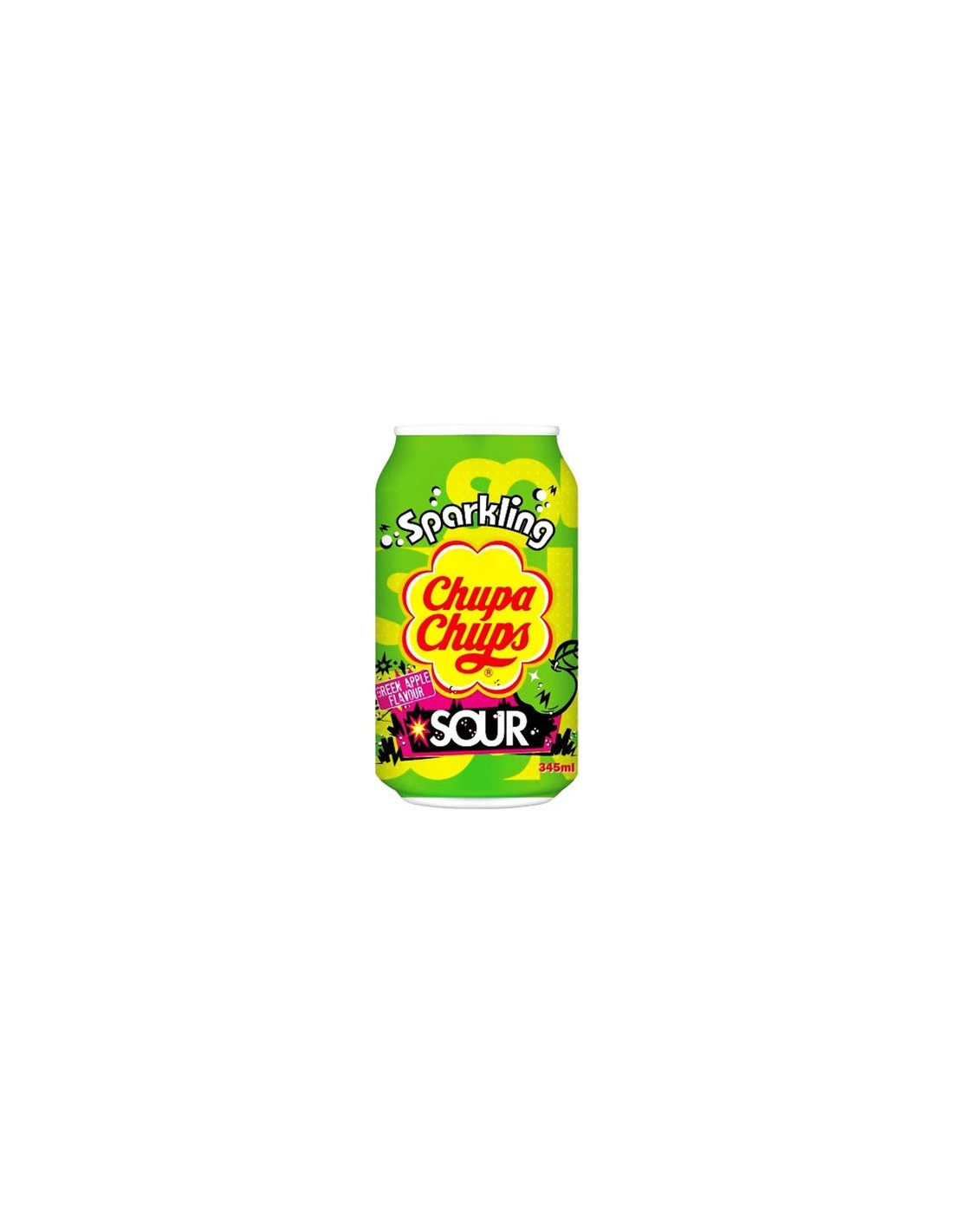Chupa Chups Sparkling Sour Green Apple Drink 345ml