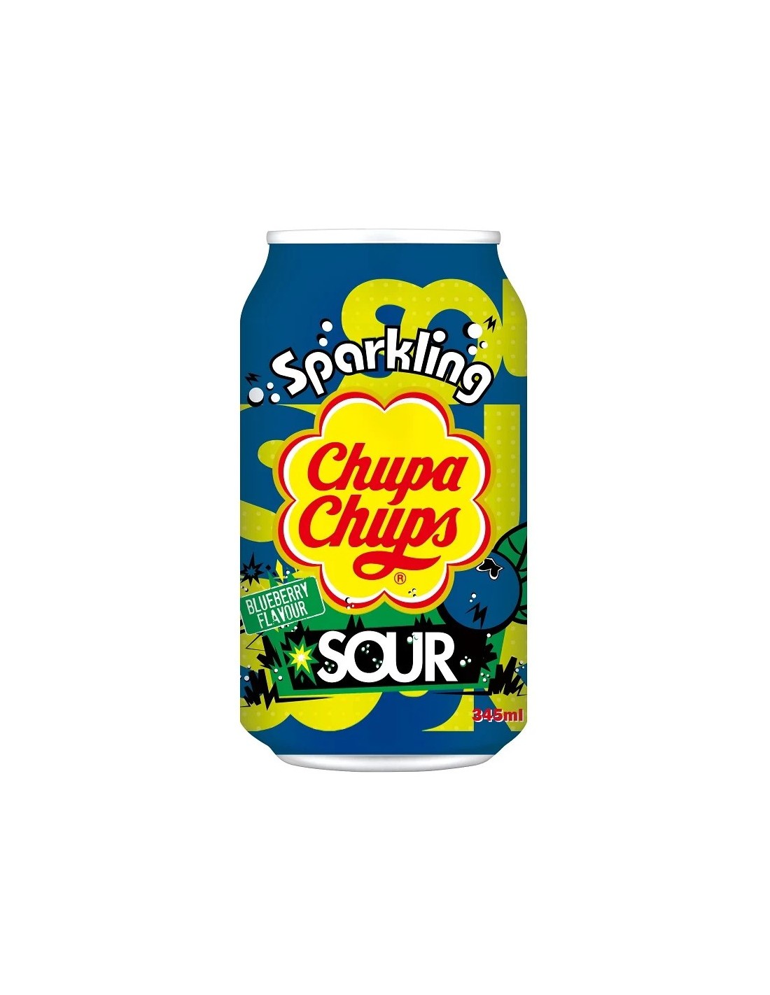 Chupa Chups Sparkling Sour Blueberry Drink 345ml