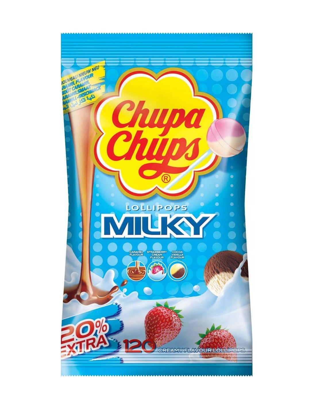 Chupa Chups Milky Lollipops 120Pk 1.440kg