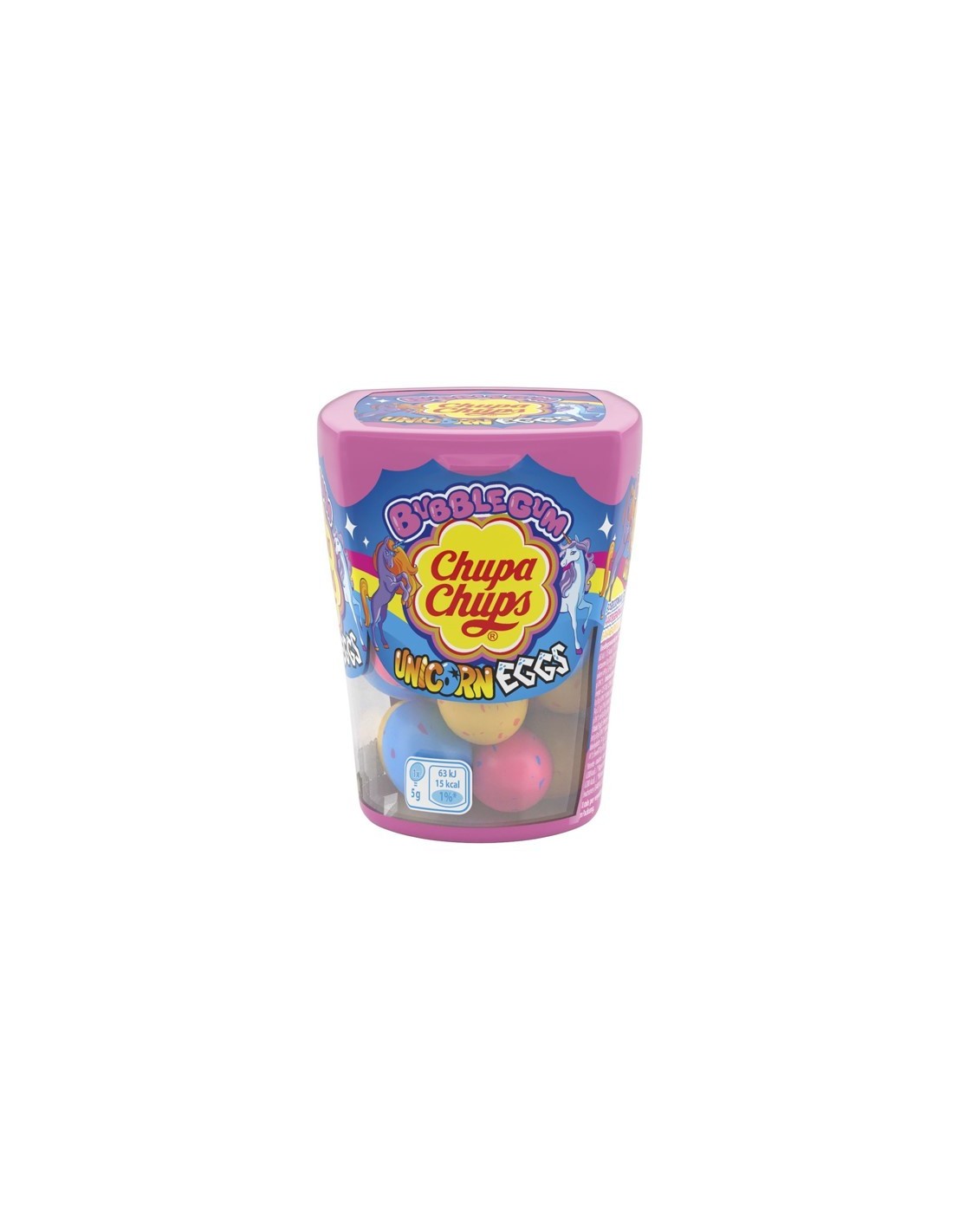 Chupa Chups Fun Bubblegum Bottles Unicorn Eggs 90g