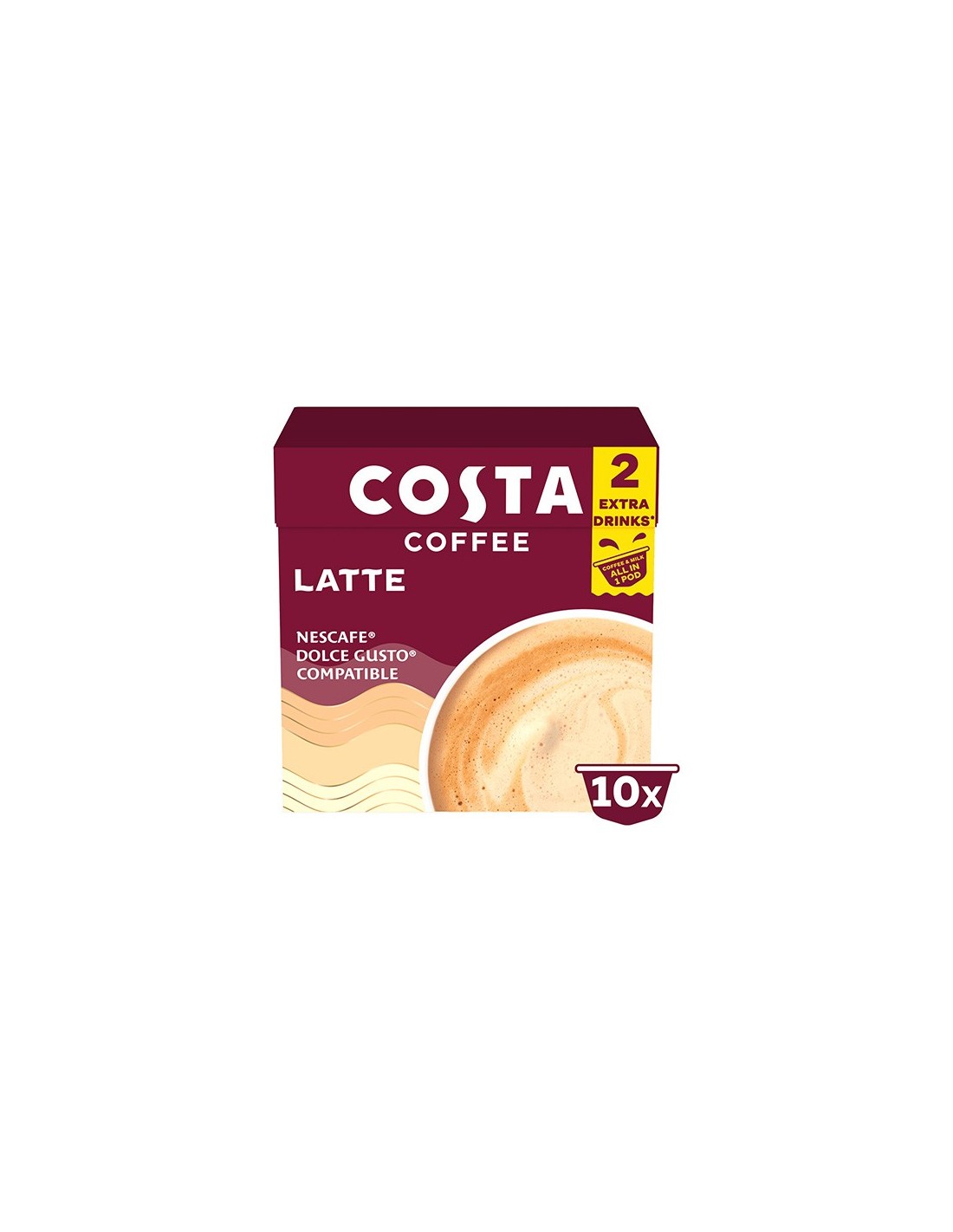 Costa Coffee Dolce Gusto Compatible Latte Pods 10x16g