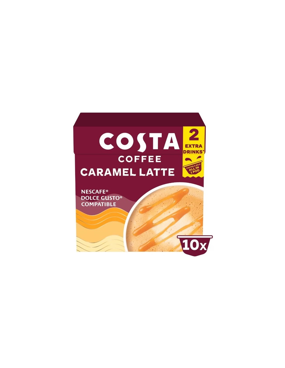 Costa Coffee Dolce Gusto Compatible Caramel Latte Pods 10x16g