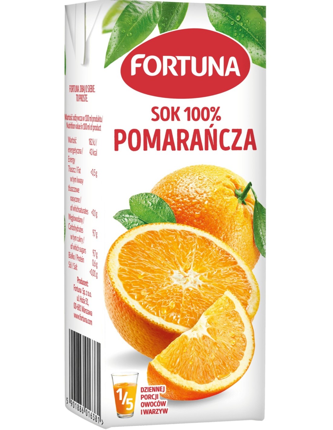 Fortuna Orange No Added Sugar Juice 100% 200ml
