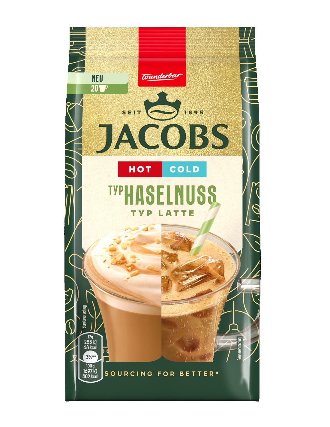 Jacobs Latte Hot Cold Hazelnut 340g