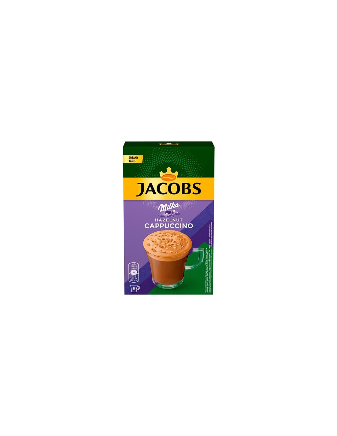 Jacobs Instant Cappuccino Milka Hazelnut 8Pk 132g