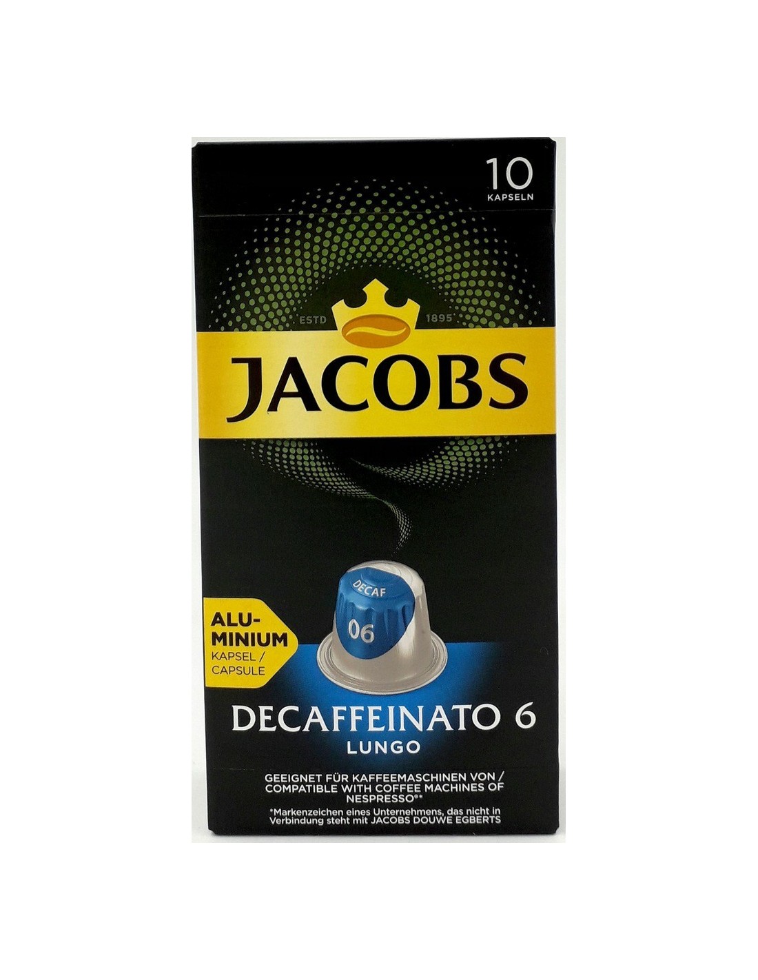 Jacobs Caps Lungo 6 Decaff 10pcs 52g