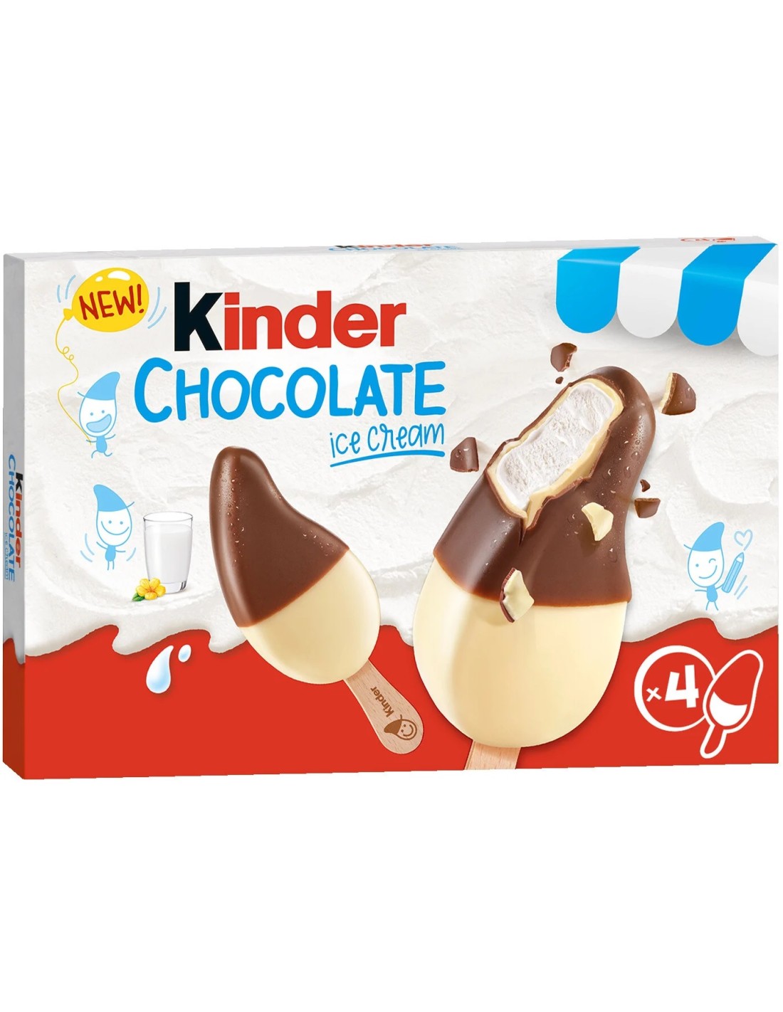 Kinder Chocolate Ice Cream Stick 4Pk 220ml