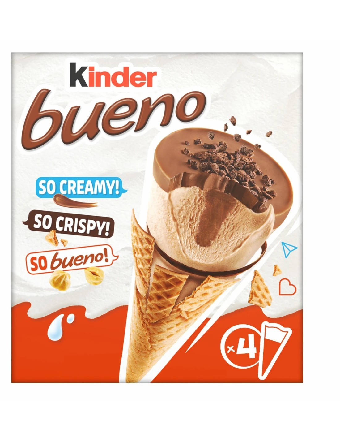 Kinder Bueno Cone Cacao Ice Cream 4Pk 360ml