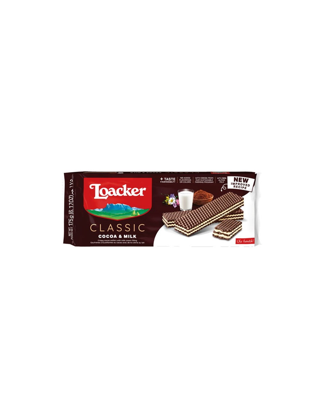 Loacker Classic Wafers Cocoa & Milk 175g