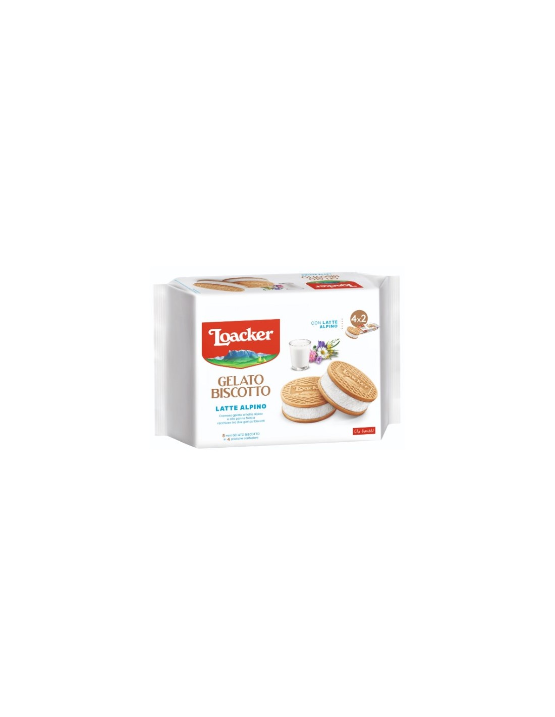 Loacker Gelatao Biscotto Latte Alpino 4Pk 264g