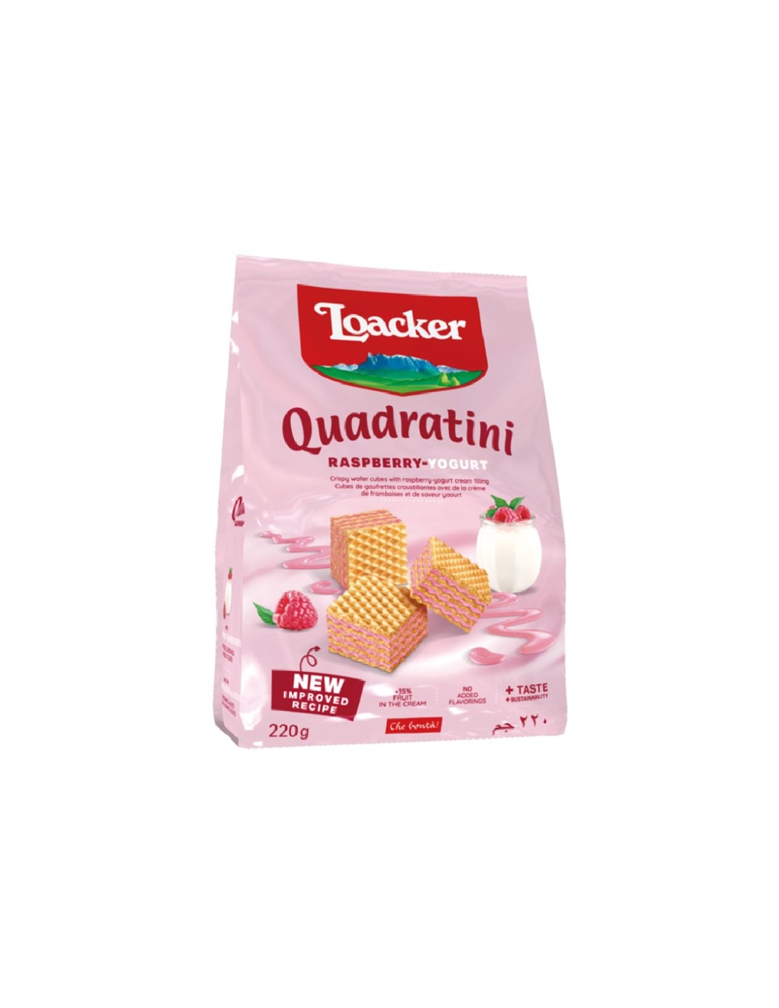 Loacker Quadratini Wafers Raspberry & Yoghurt 220g