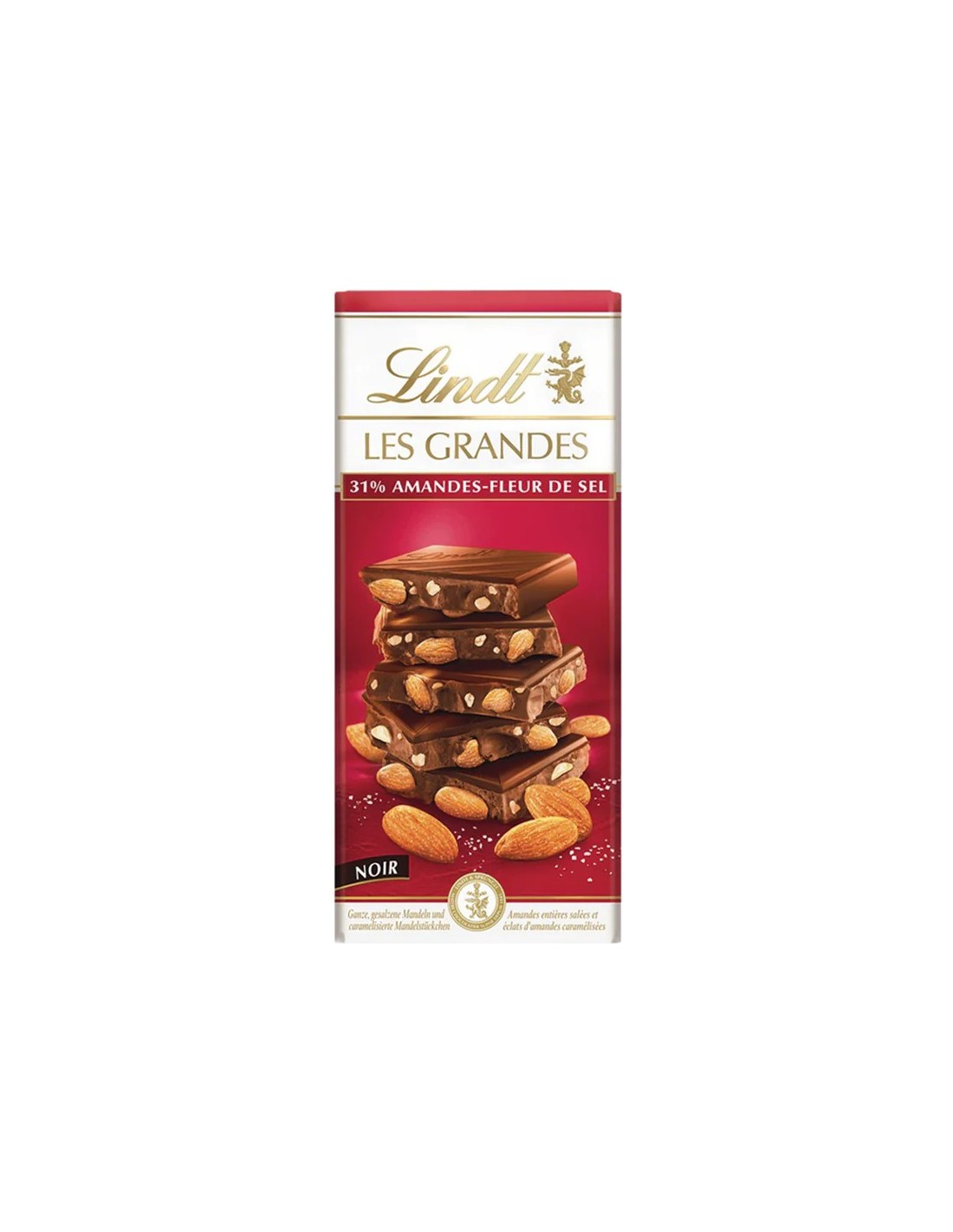 Lindt Les Grandes Dark Almonds & Sea Salt 150g